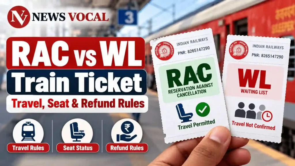 RAC vs WL Train Ticket: Can You Travel? Seat & Refund Rules